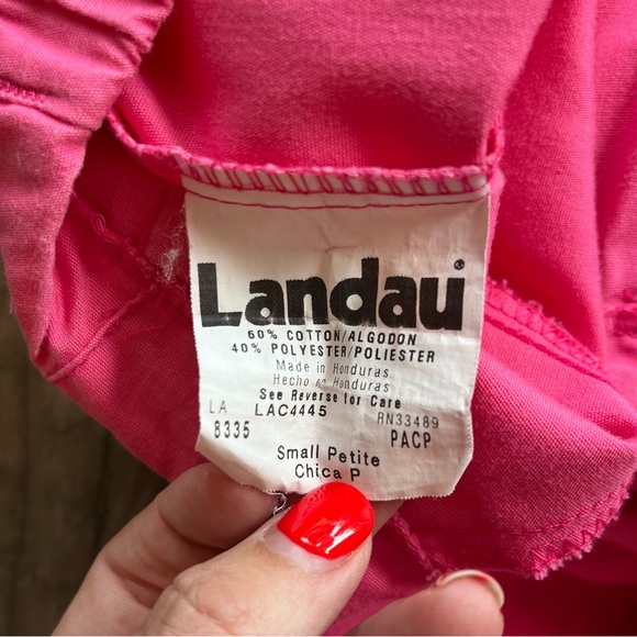 Landau Women’s Pink Flare Leg Drawstring Pants - Petite Small - Picture 6 of 16